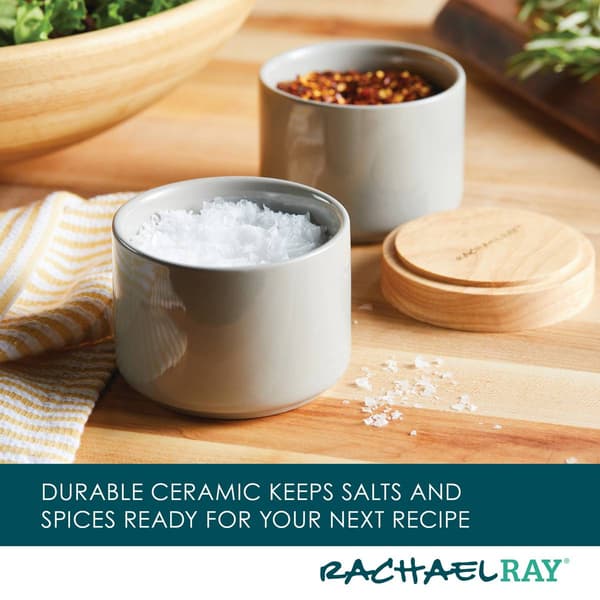 Rachael Ray 2pc. Ceramic Stacking Spice Box Set w/Lid-Grey