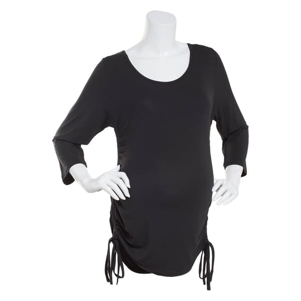 Womens Times Two Bracelet Sleeve Solid Side Tie Maternity Top - image 