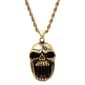 Mens Steeltime 18kt. Gold Plated Skull Pendant Necklace - image 1