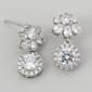 Rosa Rhinestones CZ Fan Top Design Drop Earrings - image 1