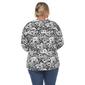 Plus Size White Mark Pleated Long Sleeve Floral Blouse - image 2