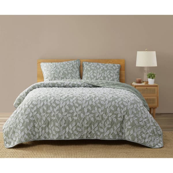 Design Studio Arbor Leaf Clipped Texture Quilt Set - image 