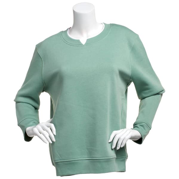 Womens Hasting & Smith Long Sleeve Basic Fleece Crewneck
