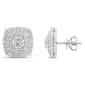 Nova Star(R) Lab Grown Diamond Double Halo Cushion Stud Earrings - image 1