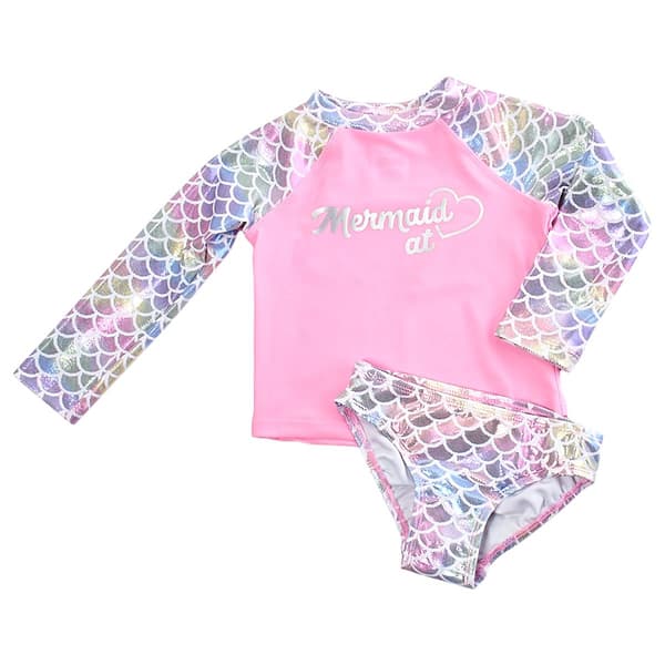 Toddler Girl Floatimini&#40;R&#41; 2pc. Pastel Tie Dye Rash Guard Swim Set - image 