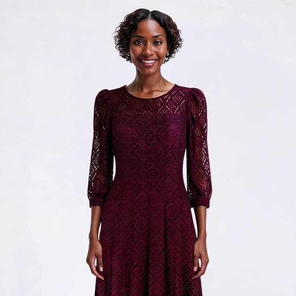 Womens Rabbit Rabbit Rabbit Elbow Puff Sleeve Lace Sheath Dress