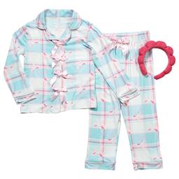 Girls (4-6x) Sleep On It® 3pc. Plaid & Bow Pajama Set