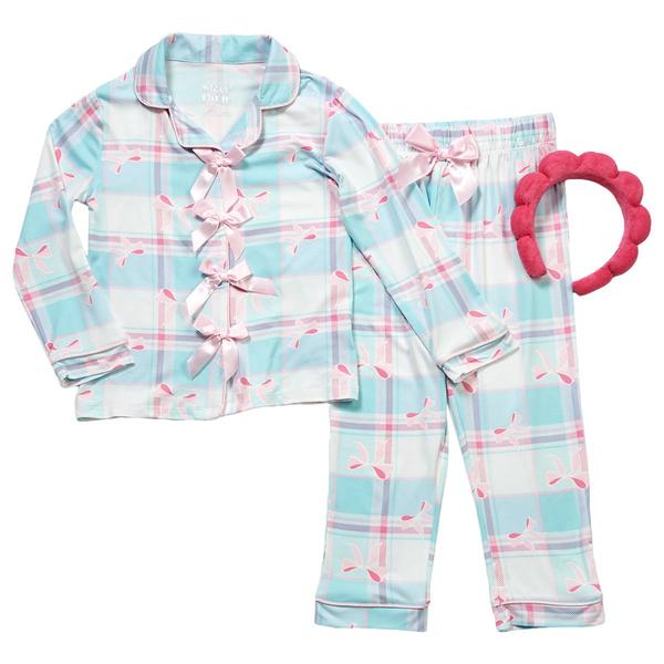 Girls (4-6x) Sleep On It® 3pc. Plaid & Bow Pajama Set