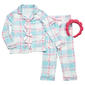 Girls (4-6x) Sleep On It® 3pc. Plaid & Bow Pajama Set - image 2