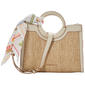 Nanette Lepore Shiloh Scarf Straw Satchel - image 1