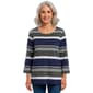 Petite Hasting & Smith 3/4 Sleeve Stripe Button Detail Tee - image 4