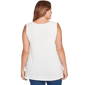 Plus Size Ruby Rd. Indigo Go Floral Embroidery Sleeveless Blouse - image 2