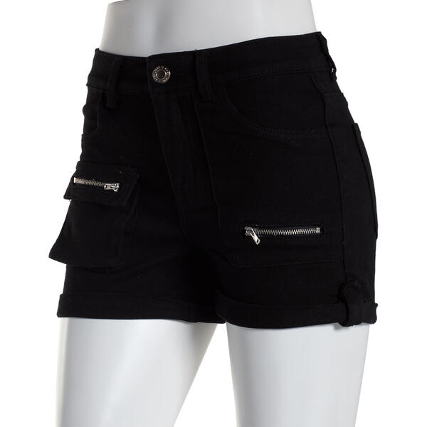 Juniors Gogo Jeans Zip-Cargo Denim Shorts - image 