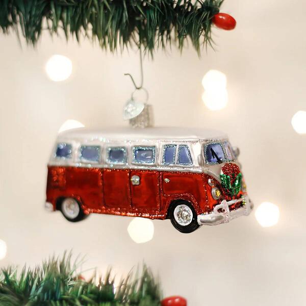 Old World Christmas Red Camper Van Ornament - image 