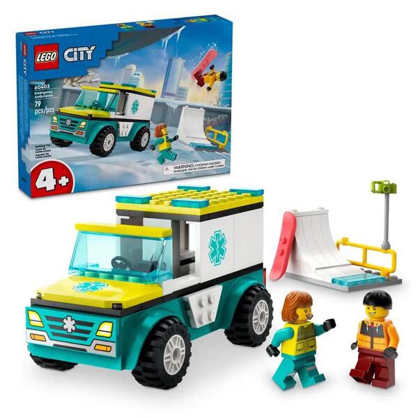 LEGO&#40;R&#41; City Emergency Ambulance & Snowboarder - image 