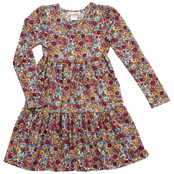 Girls &#40;7-12&#41; Dream Girl Long Sleeve Ditsy Floral Yummy Dress - image 