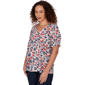 Petite Emaline Sapphire Serenade II Elbow Sleeve Floral Blouse - image 3