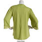 Womens Absolutely Famous 3/4 Sleeve Solid V-Neck Button Top - image 2