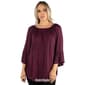 Womens 24/7 Comfort Apparel 3/4 Sleeve Pleated Peasant Top - image 5