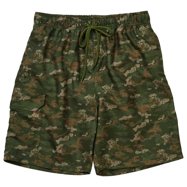 Young Mens Surf Zone Camo Swim Trunks