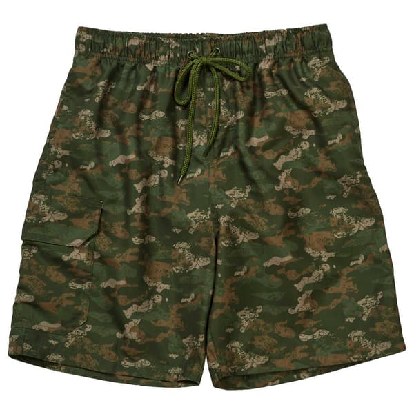 Young Mens Surf Zone Camo Swim Trunks - image 