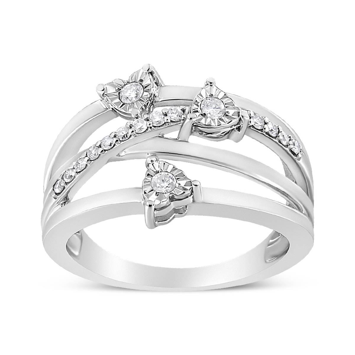 Haus of Brilliance 1/5 ctw. Diamond Heart Cross-Over Bypass Ring,Specials : American Fashion Style Bags On Sale