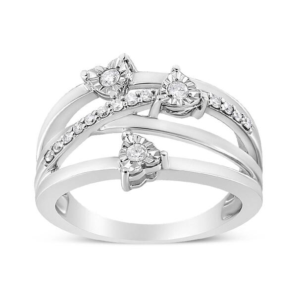 Haus of Brilliance 1/5 ctw. Diamond Heart Cross-Over Bypass Ring - image 