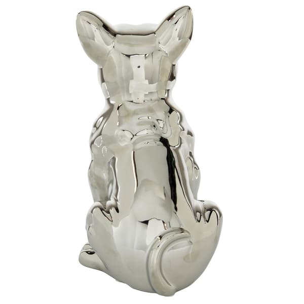 9th & Pike® Silver Ceramic Dog Sculpture