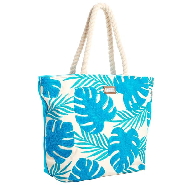 Sun ''N'' Sand Blue Leaves Shoulder Tote