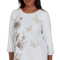 Womens Alfred Dunner Travel Advisory Floral Butterfly Blouse - image 5