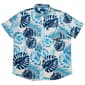 Mens Visitor Blue Frond Short Sleeve Button Down Shirt - Cream - image 1