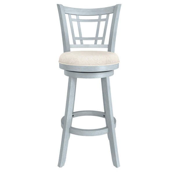 HH2 Home Fairfox Blue Wood Bar Height Swivel Stool