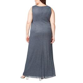 Plus Size SLNY Sleeveless Sheath Gown with Shawl