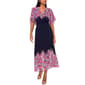 Petite MSK Flutter Sleeve V Neck Print Chiffon Maxi - image 1