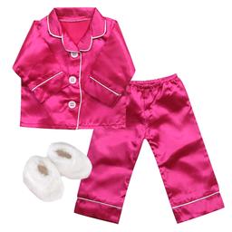 Sophia's(R) Satin Pajamas and Slippers
