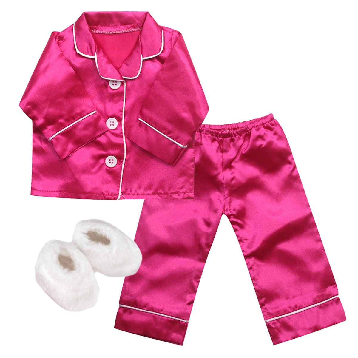 Sophia's(R) Satin Pajamas and Slippers