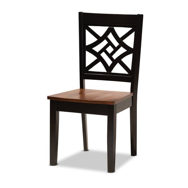 Baxton Studio Nicolette Two-Tone Dark Brown Wood 5pc. Dining Set