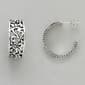 Marsala Antique Silver Plated Floral & Scroll Hoops - image 1