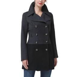 Womens BGSD Color Block Wool Peacoat