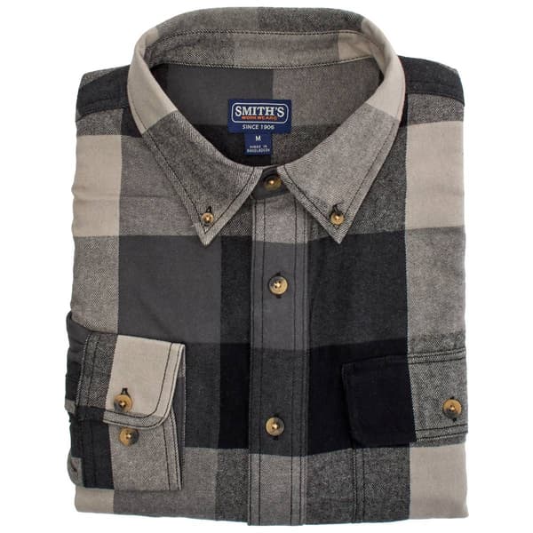 Mens Smith''s Plaid Flannel Shirt - Stone/Grey - image 