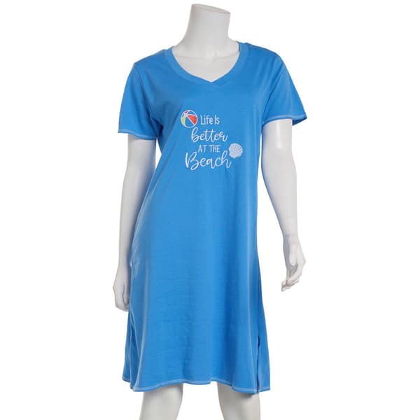 Womens Rene Rofe Life Is Better At The Beach Nightshirt