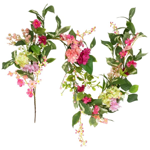 Northlight Seasonal Artificial Leafy Hydrangea Spring Garland