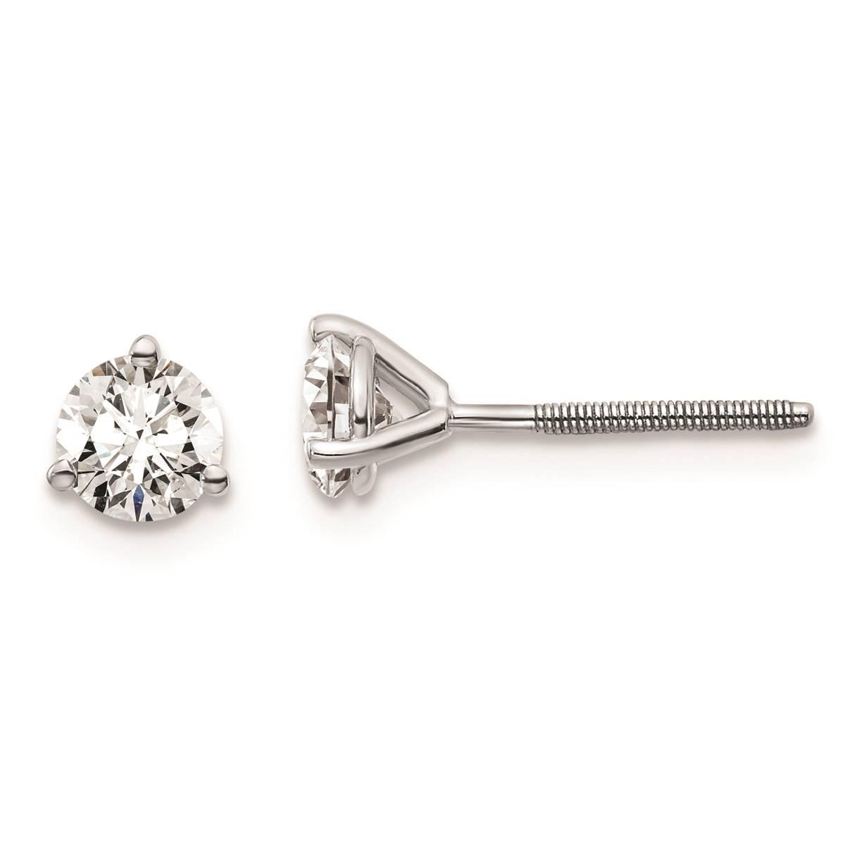 Pure Fire 14kt. White Gold Screwback 2/3ctw. Diamond Earrings