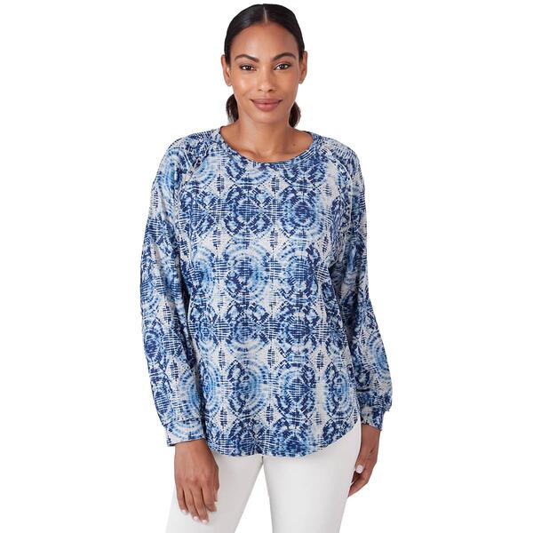 Plus Size Skye''s The Limit Sky And Sea Long Sleeve Crew Neck Top - image 
