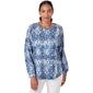 Plus Size Skye''s The Limit Sky And Sea Long Sleeve Crew Neck Top - image 1