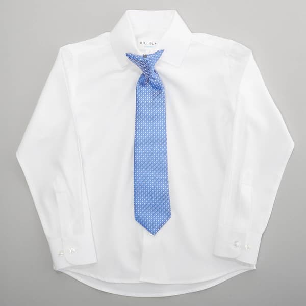 Boys (4-7) Bill Blass Long Sleeve Dress Shirt with Tie - White - image 