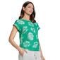 Womens Jones New York Short Sleeve Side Button Seashell Blouse - image 4