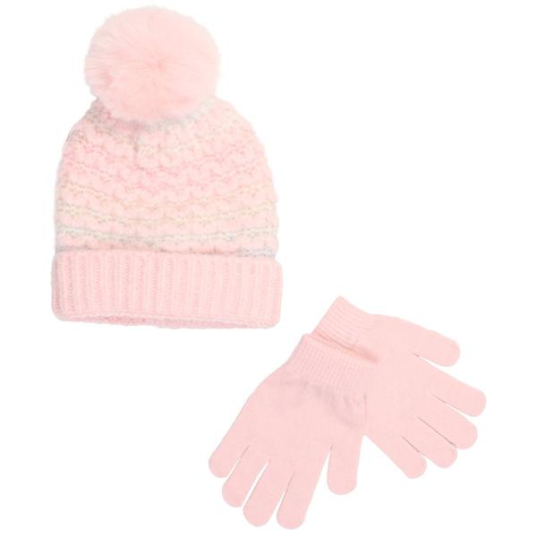 Girls Capelli(R) New York Bird''s Eye Pom Beanie W/ Gloves Set - image 