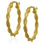 Gianni Argento 31mm Gold over Sterling Twist Hoop Earrings - image 1