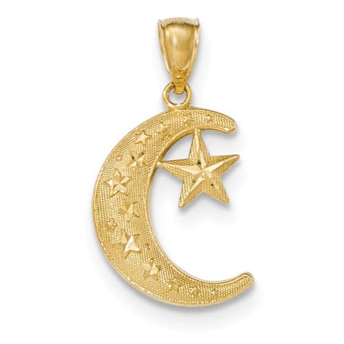 Gold Classics&#40;tm&#41; 14kt. Yellow Gold Moon & Stars Pendant - image 
